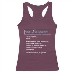 Funny Tech Support Description Racerback Tank Top TS09 Maroon Print Your Wear