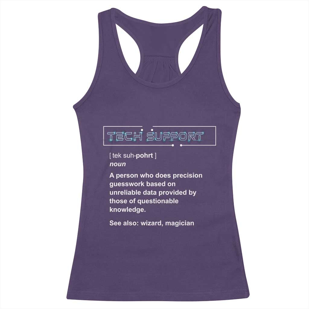 Funny Tech Support Description Racerback Tank Top TS09 Purple Print Your Wear