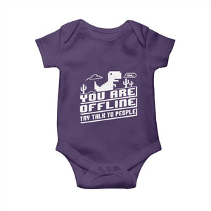 Funny You Are Offline Baby Onesie Try Talk To People TS09 Purple Print Your Wear