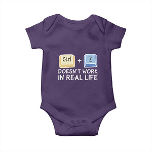 Funny Ctrl Z Doesn't Work In Real Life Baby Onesie TS09 Purple Print Your Wear