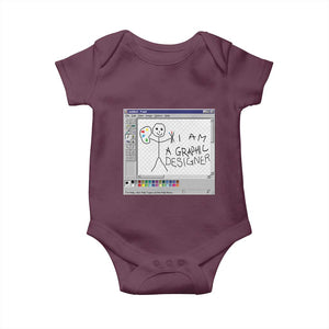 Funny I Am A Graphic Designer Baby Onesie TS09 Maroon Print Your Wear