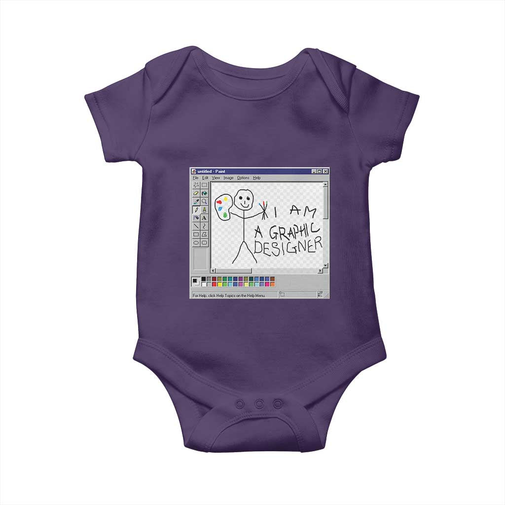 Funny I Am A Graphic Designer Baby Onesie TS09 Purple Print Your Wear