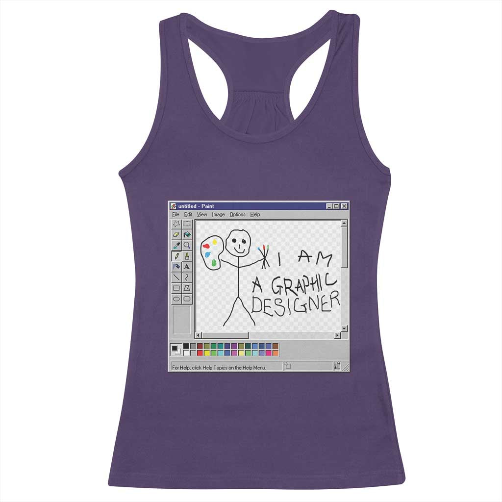 Funny I Am A Graphic Designer Racerback Tank Top TS09 Purple Print Your Wear