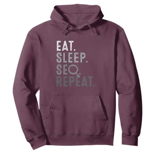 Funny Marketer Hoodie Eat Sleep SEO Repeat TS09 Maroon Print Your Wear