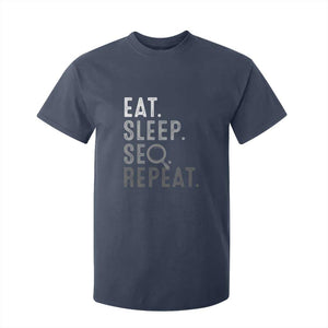 Funny Marketer T Shirt For Kid Eat Sleep SEO Repeat TS09 Navy Print Your Wear