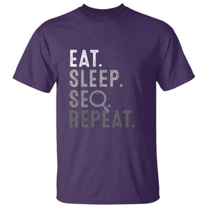 Funny Marketer T Shirt Eat Sleep SEO Repeat TS09 Purple Print Your Wear
