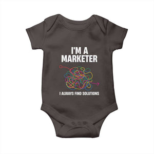 Funny Marketer Baby Onesie I Always Find Solutions TS09 Dark Chocolate Print Your Wear
