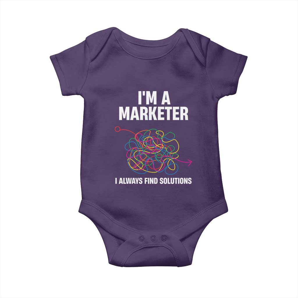 Funny Marketer Baby Onesie I Always Find Solutions TS09 Purple Print Your Wear