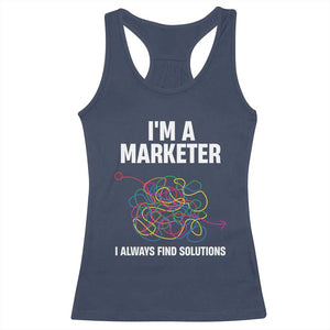 Funny Marketer Racerback Tank Top I Always Find Solutions TS09 Navy Print Your Wear