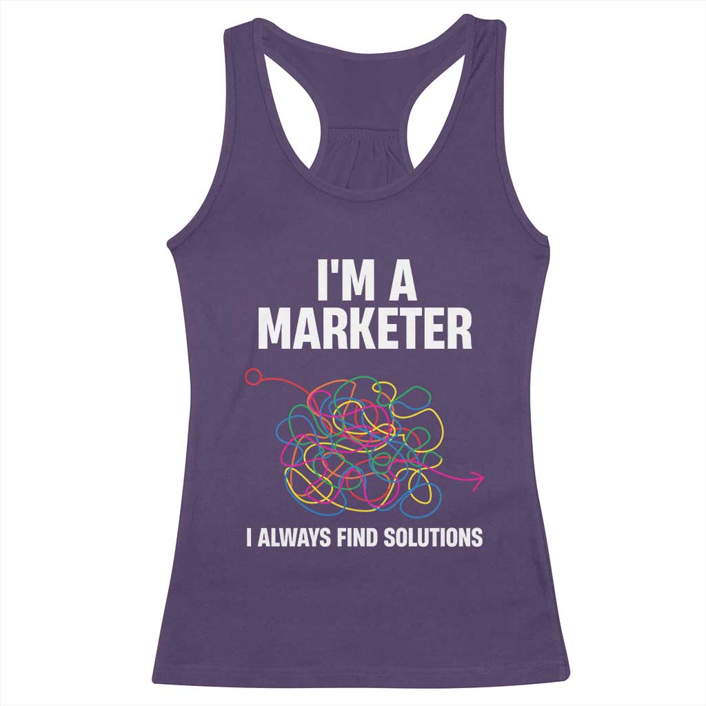 Funny Marketer Racerback Tank Top I Always Find Solutions TS09 Purple Print Your Wear