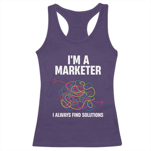 Funny Marketer Racerback Tank Top I Always Find Solutions TS09 Purple Print Your Wear