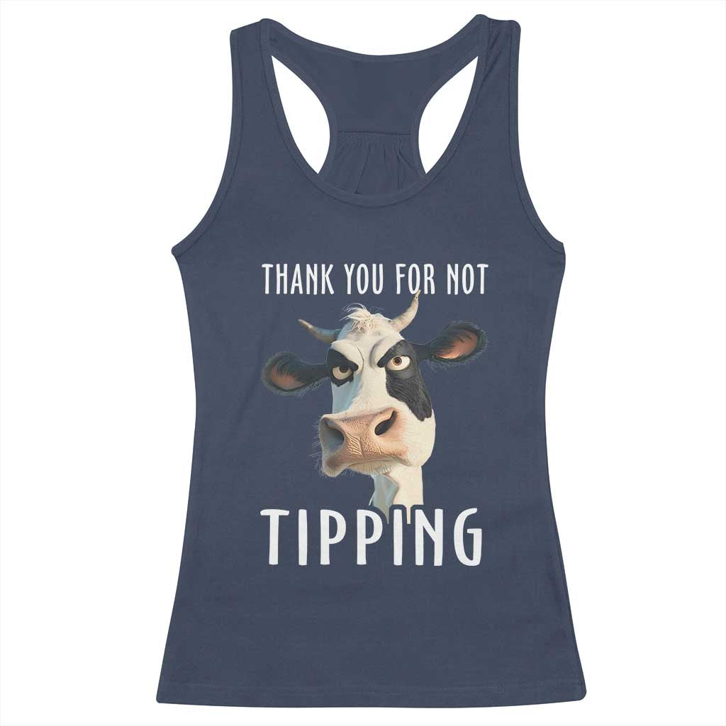 Funny Thank You For Not Tipping Racerback Tank Top TS09 Navy Print Your Wear