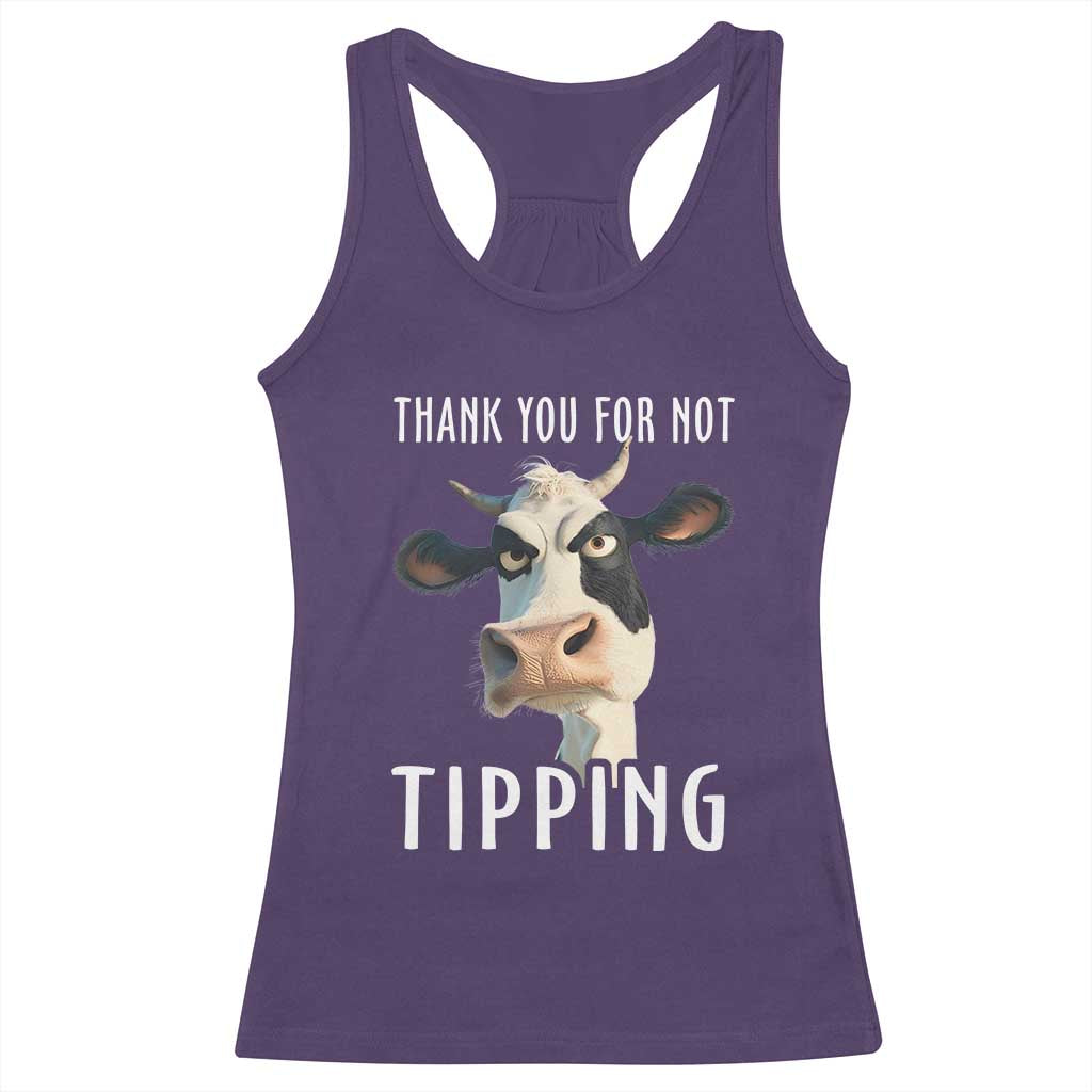 Funny Thank You For Not Tipping Racerback Tank Top TS09 Purple Print Your Wear