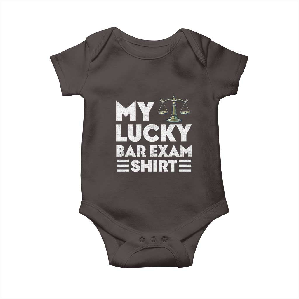 Lawyer Law School My Lucky Bar Exam Baby Onesie TS09 Dark Chocolate Print Your Wear