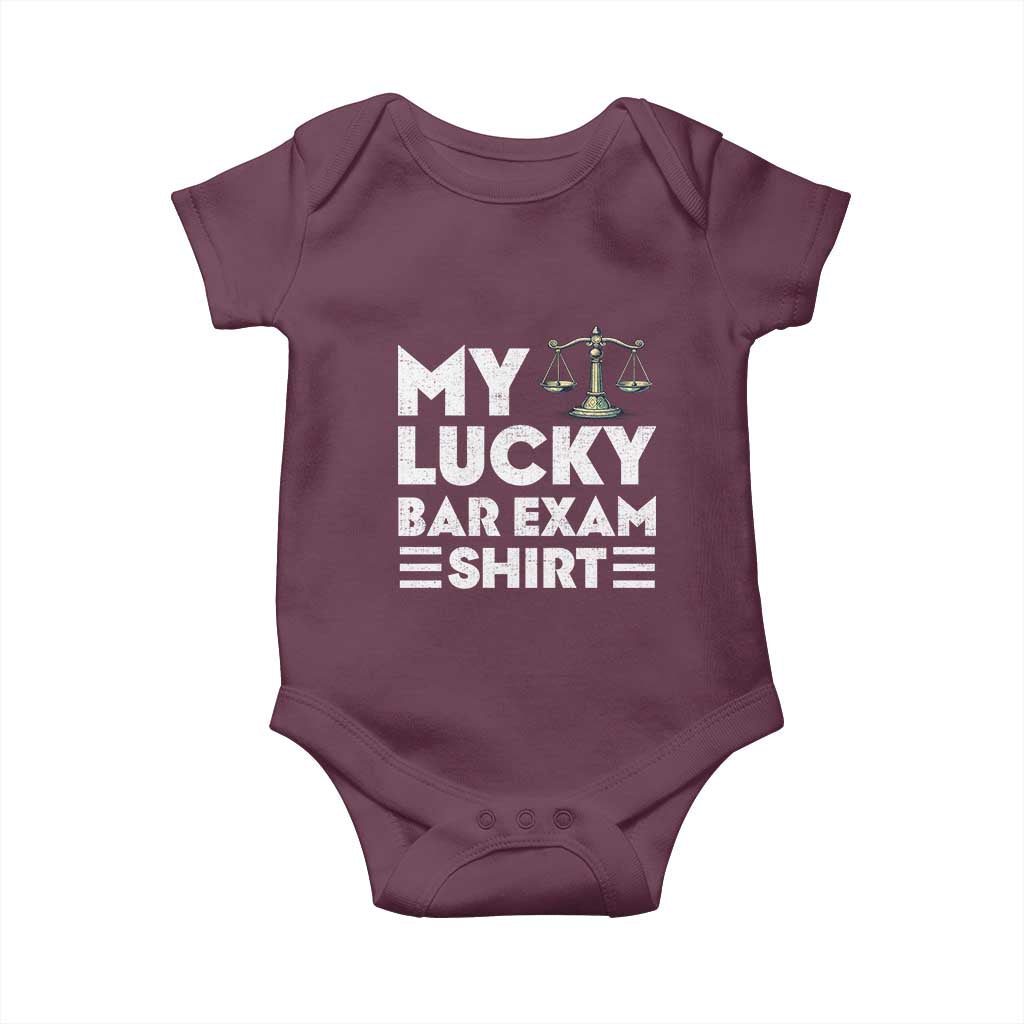 Lawyer Law School My Lucky Bar Exam Baby Onesie TS09 Maroon Print Your Wear