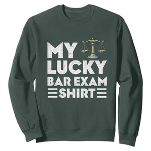 Lawyer Law School My Lucky Bar Exam Sweatshirt TS09 Dark Forest Green Print Your Wear