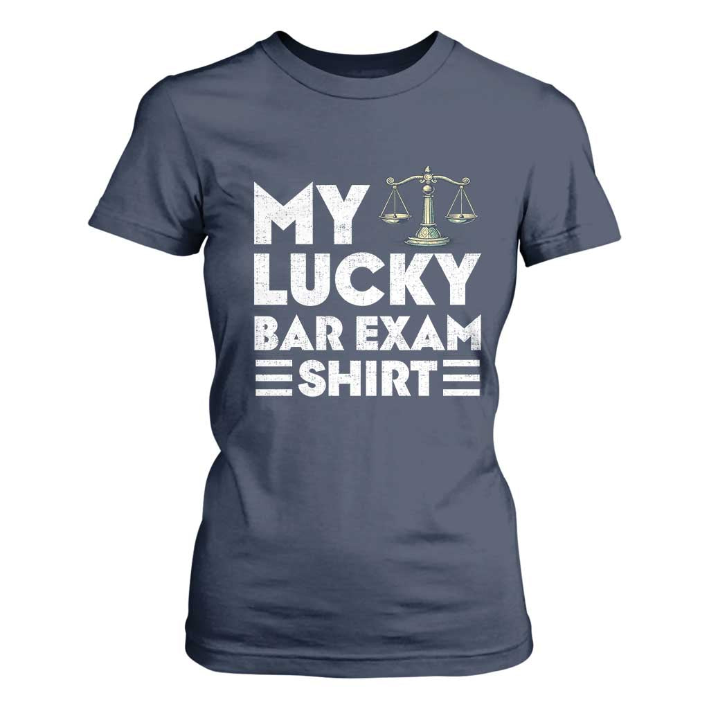 Lawyer Law School My Lucky Bar Exam T Shirt For Women TS09 Navy Print Your Wear