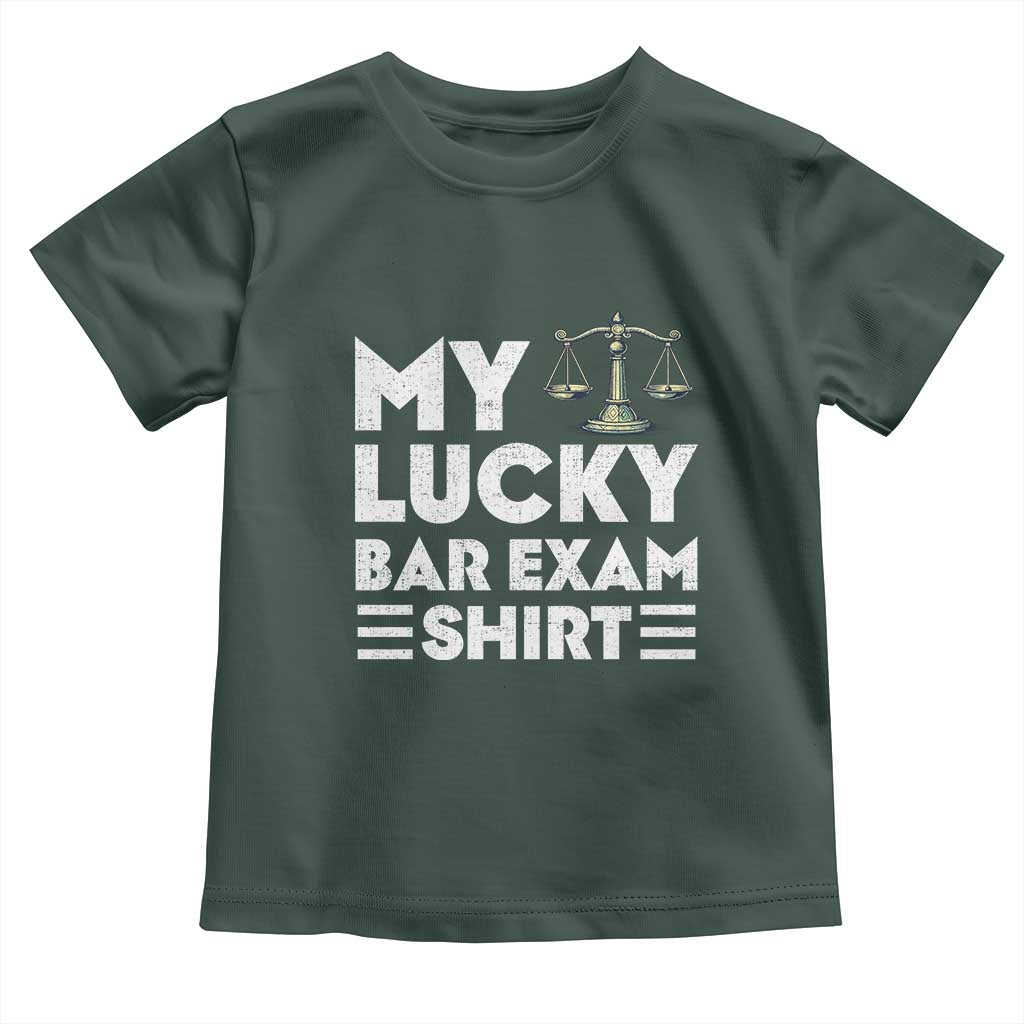 Lawyer Law School My Lucky Bar Exam Toddler T Shirt TS09 Dark Forest Green Print Your Wear