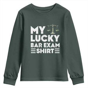 Lawyer Law School My Lucky Bar Exam Youth Sweatshirt TS09 Dark Forest Green Print Your Wear