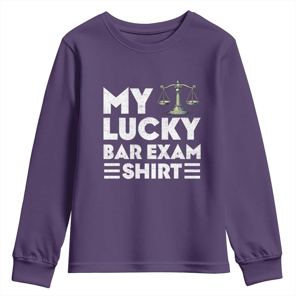 Lawyer Law School My Lucky Bar Exam Youth Sweatshirt TS09 Purple Print Your Wear