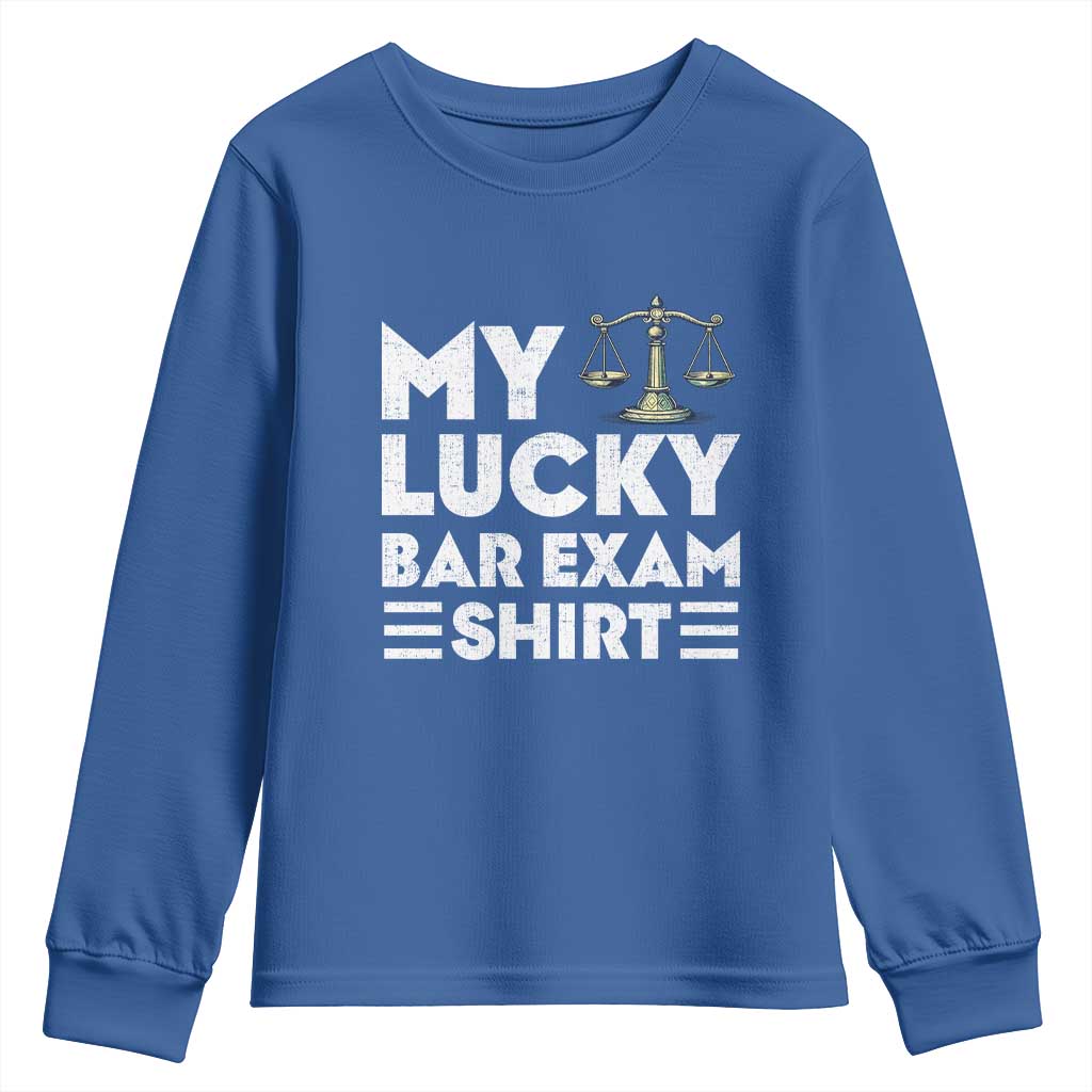 Lawyer Law School My Lucky Bar Exam Youth Sweatshirt TS09 Royal Blue Print Your Wear