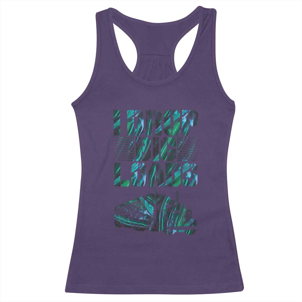 Truck Driver Racerback Tank Top I Drop Big Loads TS09 Purple Print Your Wear