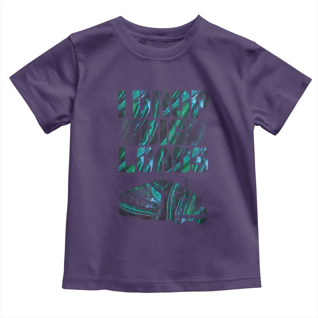 Truck Driver Toddler T Shirt I Drop Big Loads TS09 Purple Print Your Wear