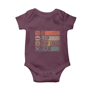 Truck Driver Baby Onesie Eat Sleep Drop Load Repeat TS09 Maroon Print Your Wear