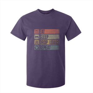 Truck Driver T Shirt For Kid Eat Sleep Drop Load Repeat TS09 Purple Print Your Wear