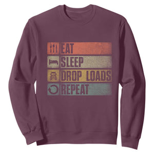 Truck Driver Sweatshirt Eat Sleep Drop Load Repeat TS09 Maroon Print Your Wear