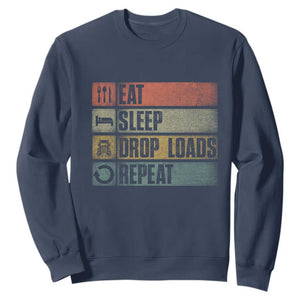 Truck Driver Sweatshirt Eat Sleep Drop Load Repeat TS09 Navy Print Your Wear