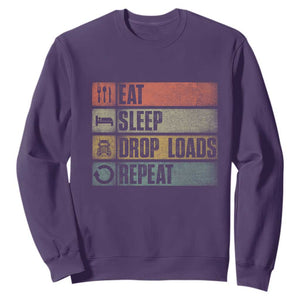 Truck Driver Sweatshirt Eat Sleep Drop Load Repeat TS09 Purple Print Your Wear