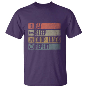 Truck Driver T Shirt Eat Sleep Drop Load Repeat TS09 Purple Print Your Wear