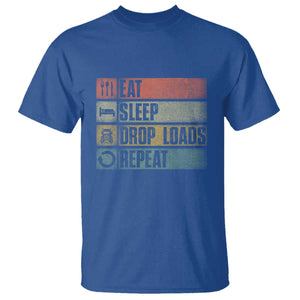 Truck Driver T Shirt Eat Sleep Drop Load Repeat TS09 Royal Blue Print Your Wear