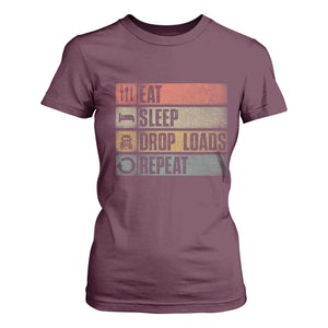 Truck Driver T Shirt For Women Eat Sleep Drop Load Repeat TS09 Maroon Print Your Wear