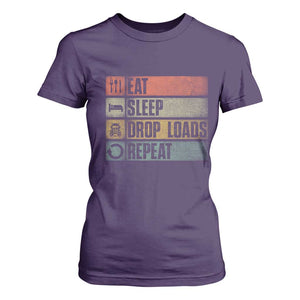 Truck Driver T Shirt For Women Eat Sleep Drop Load Repeat TS09 Purple Print Your Wear