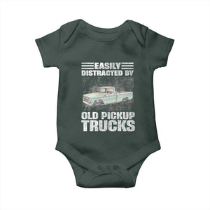 Truck Driver Baby Onesie Easily Distracted By Old Pickup Trucks TS09 Print Your Wear
