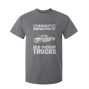 Truck Driver T Shirt For Kid Easily Distracted By Old Pickup Trucks TS09 Charcoal Print Your Wear
