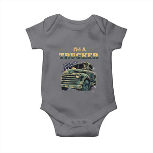 Truck Driver Baby Onesie I'm A Trucker TS09 Charcoal Print Your Wear
