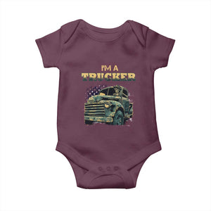Truck Driver Baby Onesie I'm A Trucker TS09 Maroon Print Your Wear
