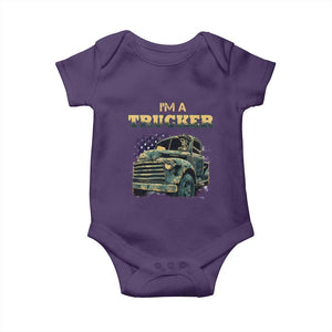 Truck Driver Baby Onesie I'm A Trucker TS09 Purple Print Your Wear