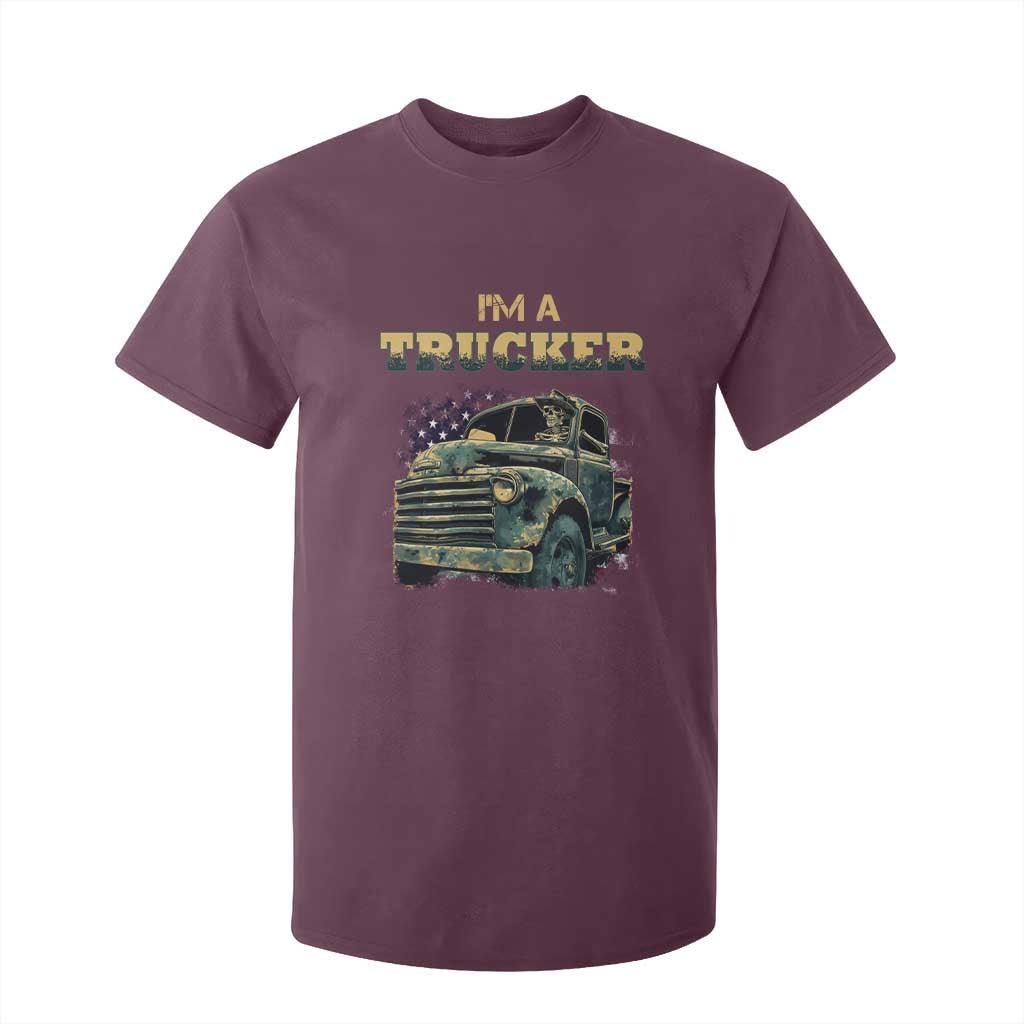 Truck Driver T Shirt For Kid I'm A Trucker TS09 Maroon Print Your Wear