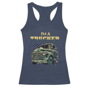 Truck Driver Racerback Tank Top I'm A Trucker TS09 Navy Print Your Wear