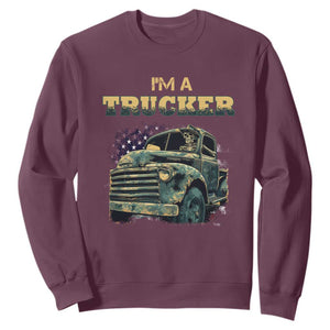 Truck Driver Sweatshirt I'm A Trucker TS09 Maroon Print Your Wear