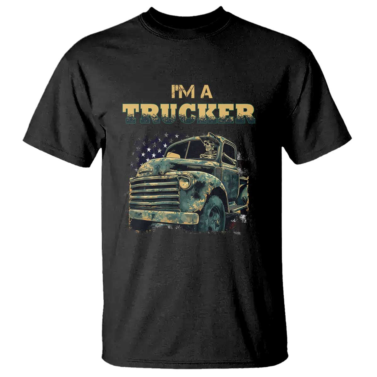 Truck Driver T Shirt I'm A Trucker TS09 Black Print Your Wear