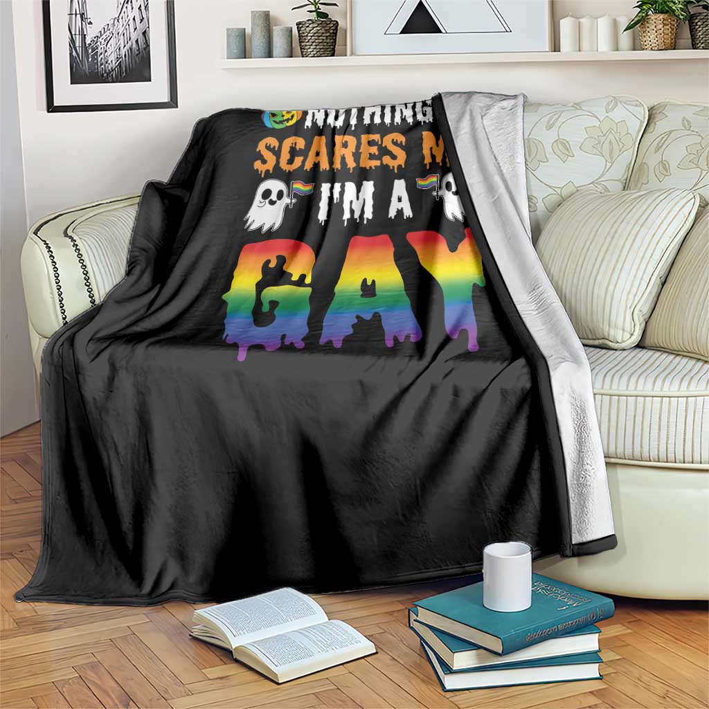 Funny Halloween LGBT Throw Blanket Nothing Scares Me I'm A Gay TS09 Print Your Wear