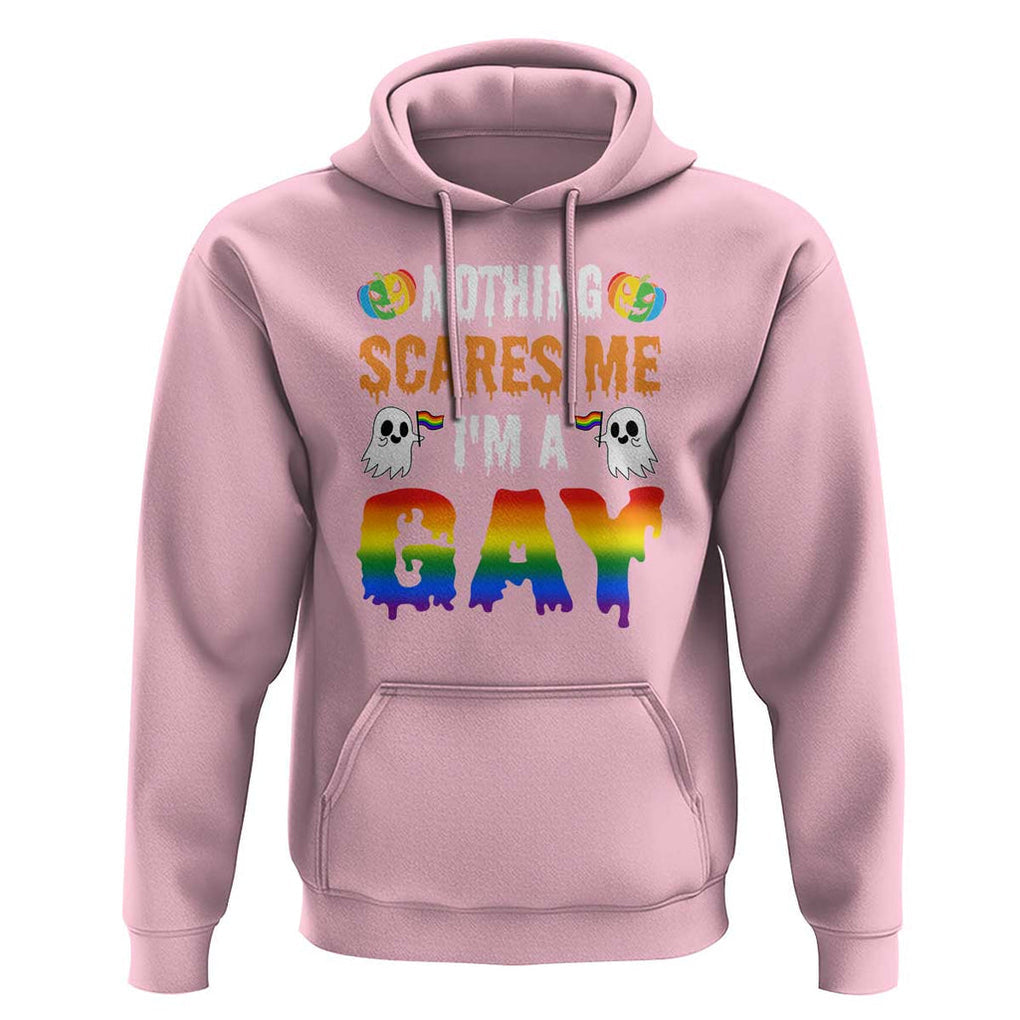 Funny Halloween LGBT Hoodie Nothing Scares Me I'm A Gay TS09 Light Pink Print Your Wear
