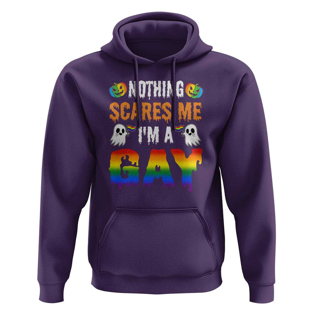 Funny Halloween LGBT Hoodie Nothing Scares Me I'm A Gay TS09 Purple Print Your Wear