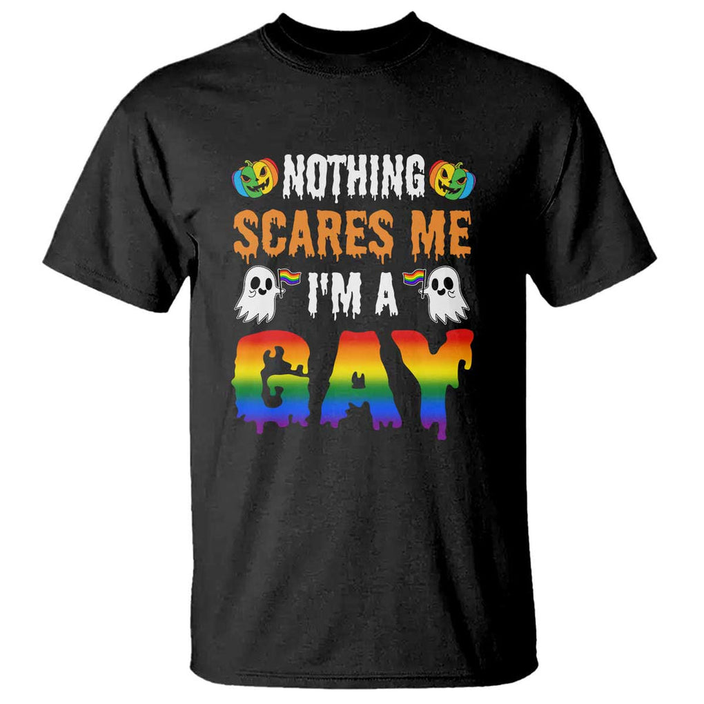 Funny Halloween LGBT T Shirt Nothing Scares Me I'm A Gay TS09 Black Print Your Wear
