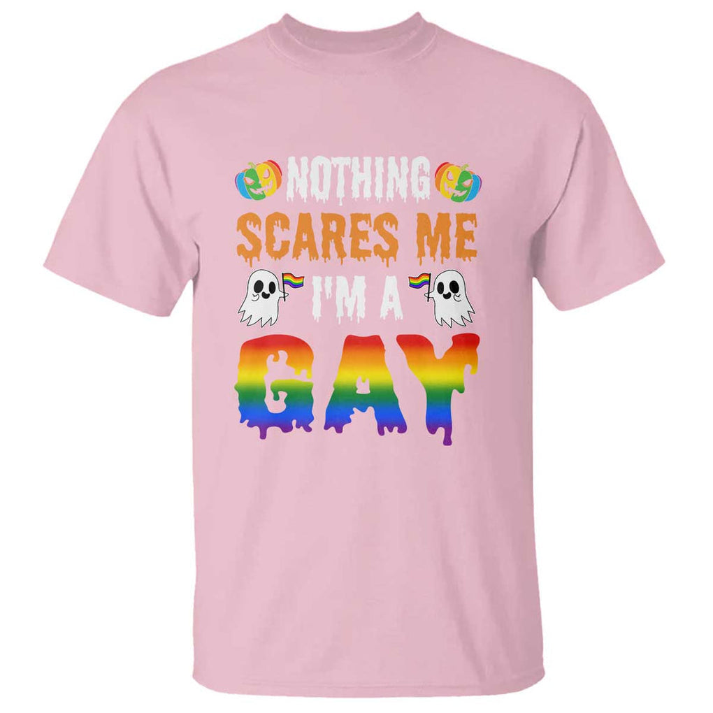 Funny Halloween LGBT T Shirt Nothing Scares Me I'm A Gay TS09 Light Pink Print Your Wear